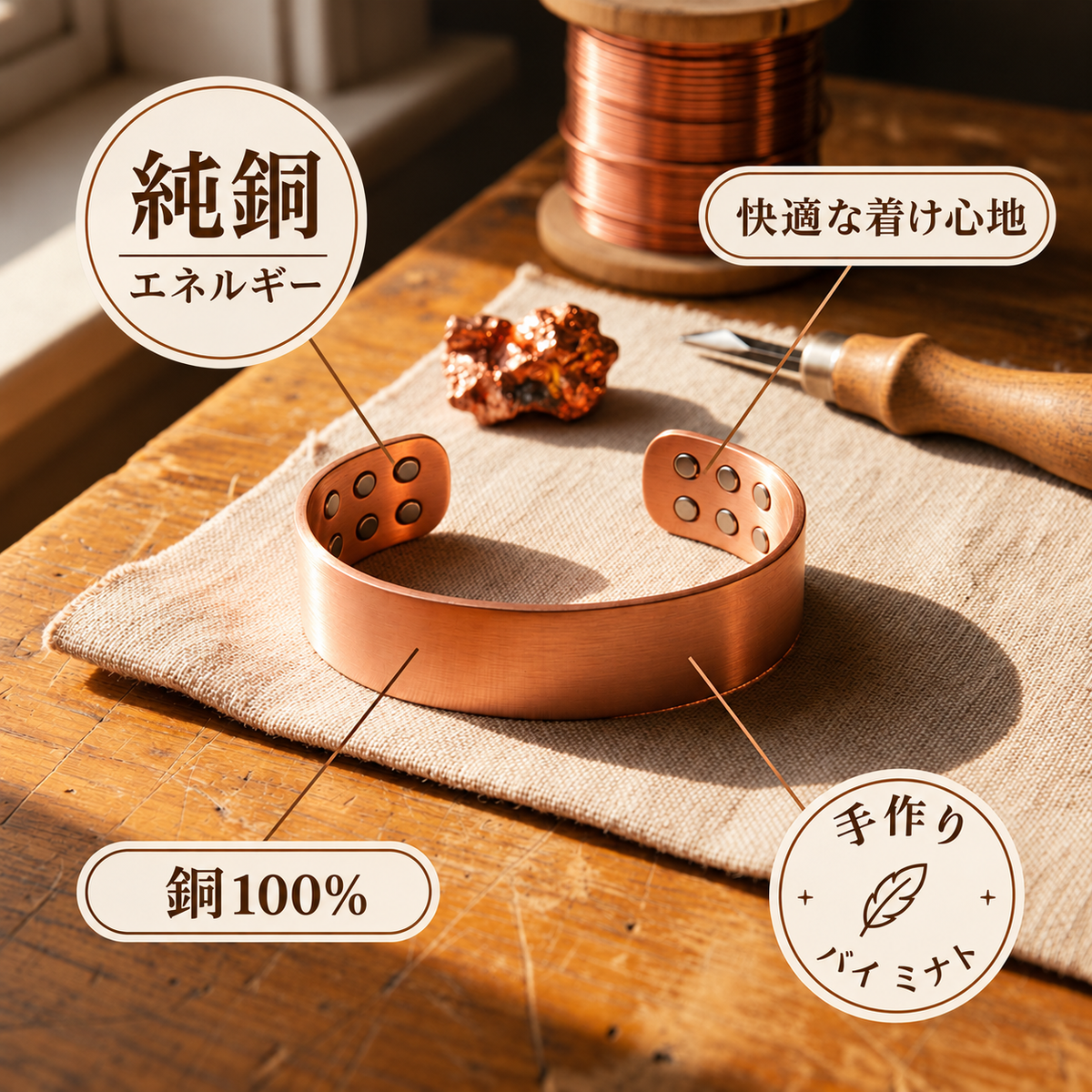 ミナトのアンヴィル｜銅製ブレスレット