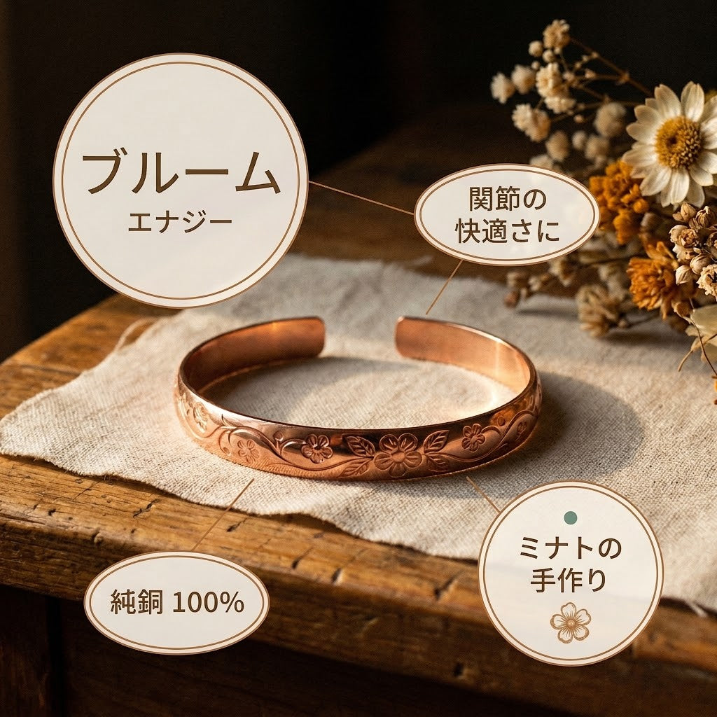 ミナトのブルーム｜銅製ブレスレット