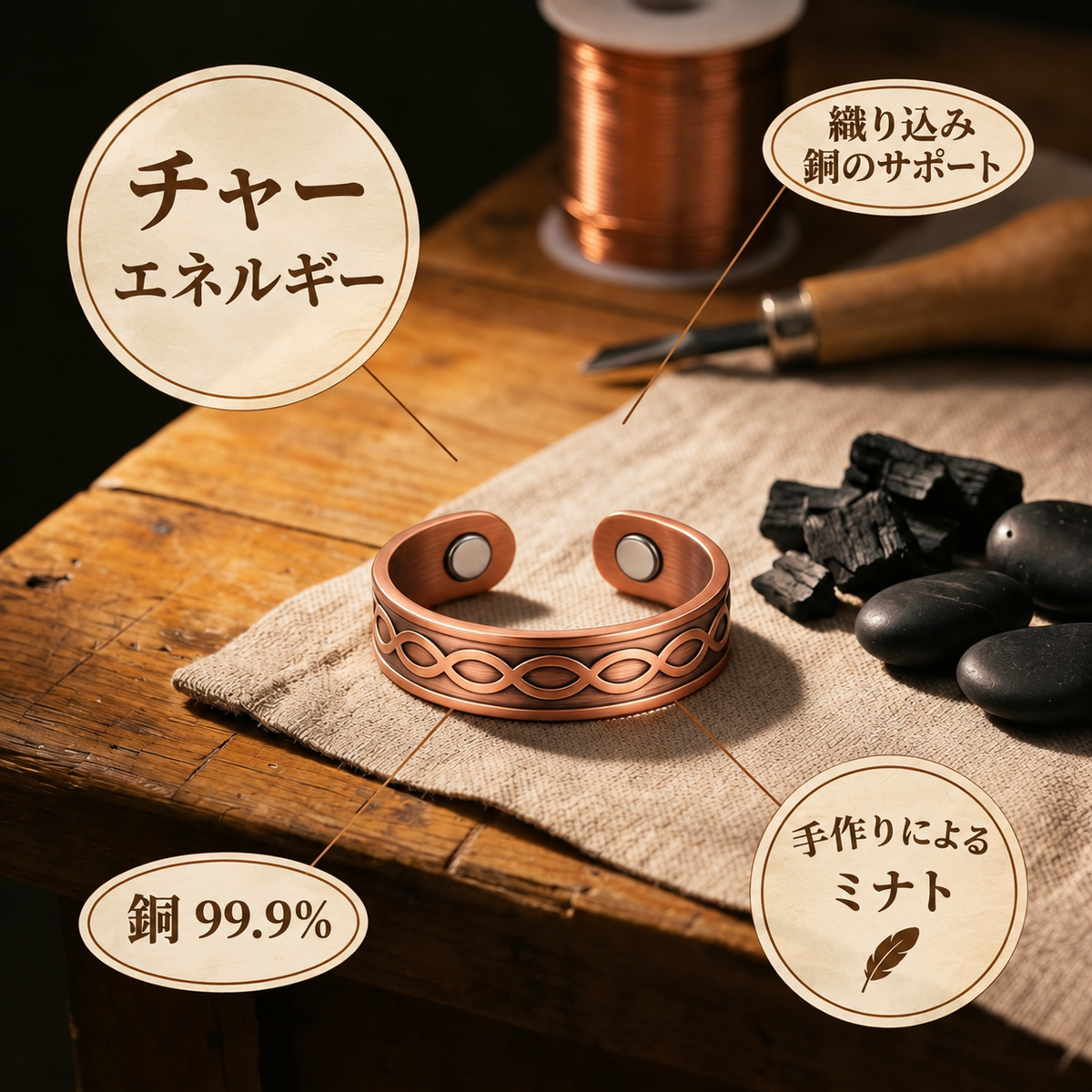 ミナトのボール｜銅製リング