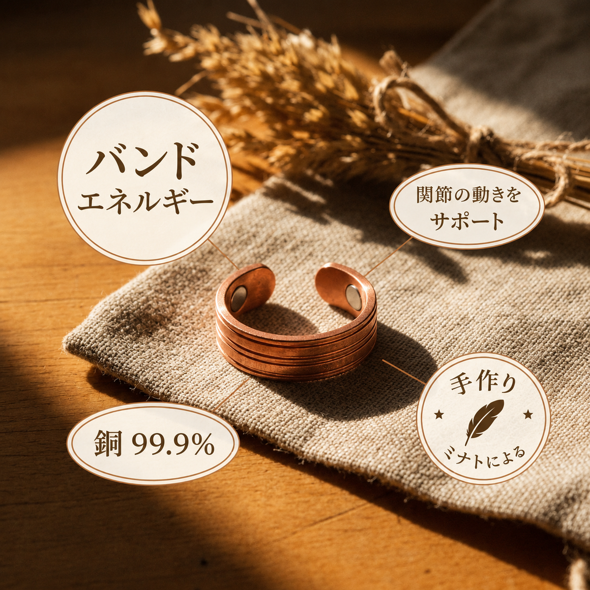 ミナトのバンド｜銅製リング