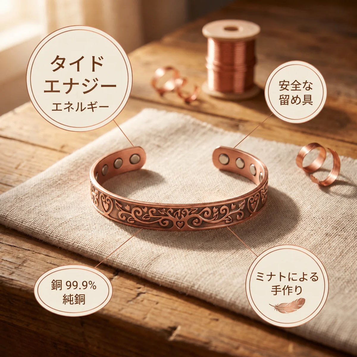 ミナトのタイド｜銅製ブレスレット