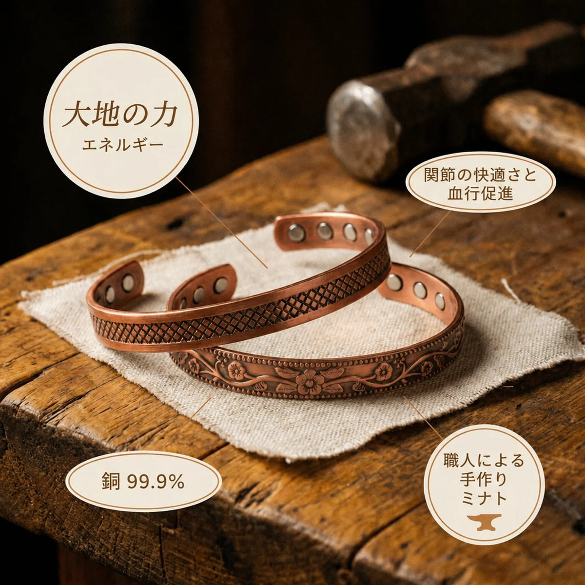 ミナトのフォージ｜銅製ジュエリーセット